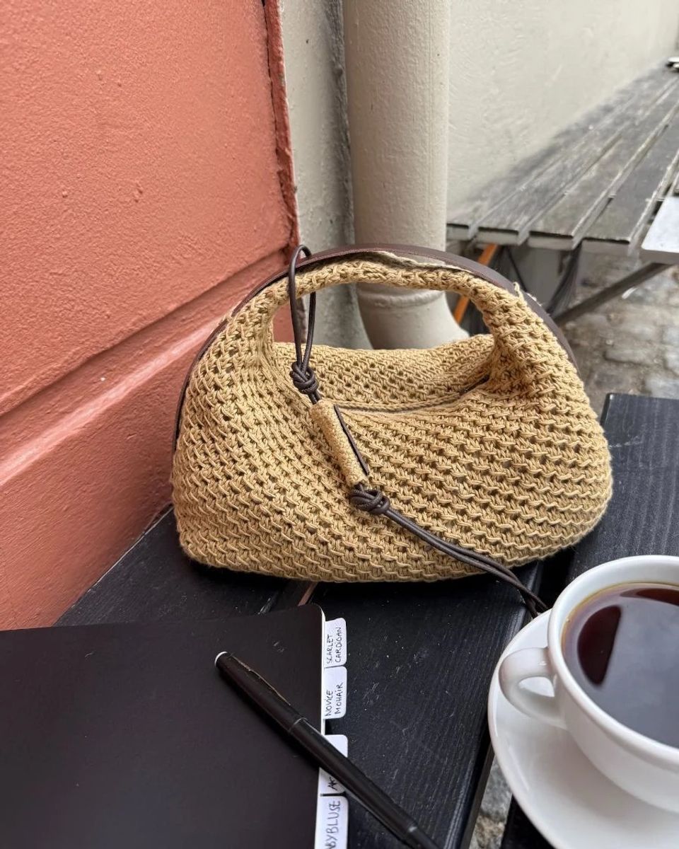 Lærreim til Juno bag, mørkebrun - PetiteKnit